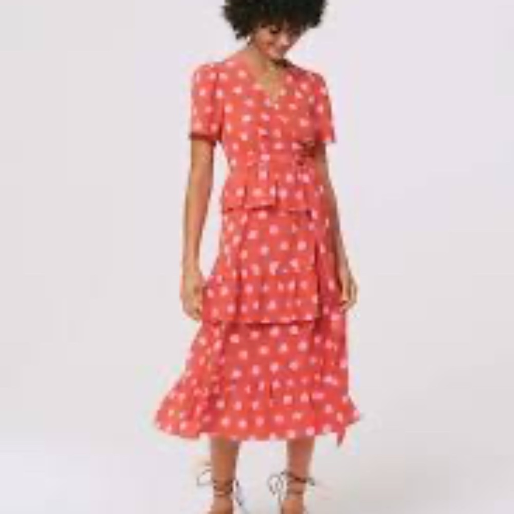 NWT Diane Von Furstenberg Opal Silk Crepe de Chine Wrap Dress Size Small